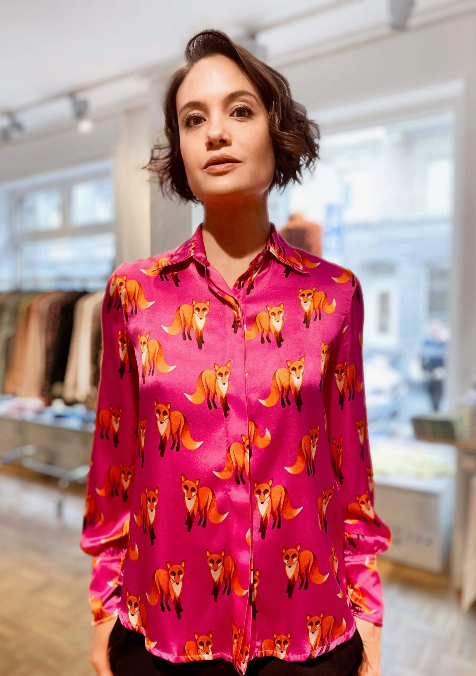 Fox -Silk Blouse