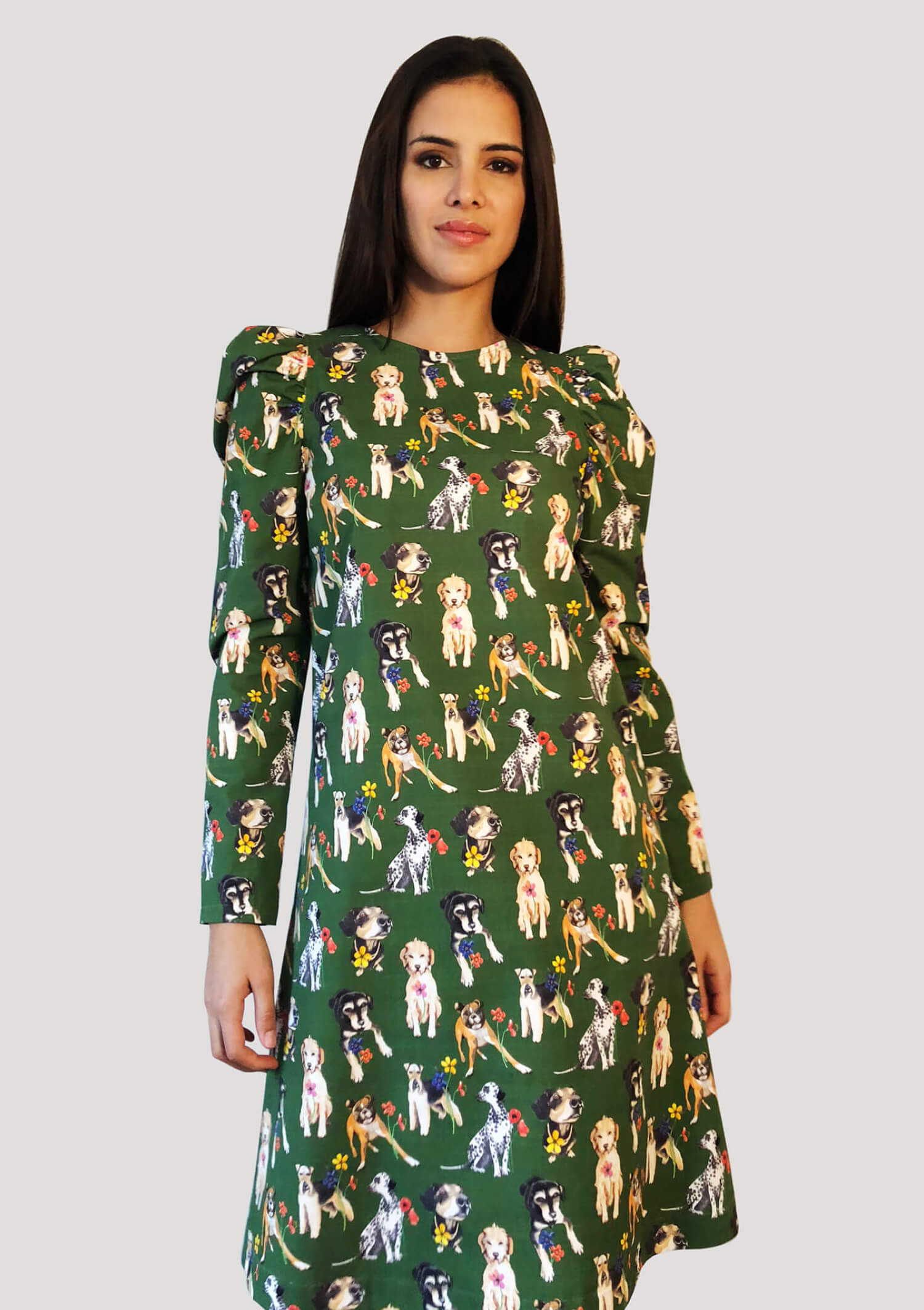 Dogs- Dress puffy sleeves