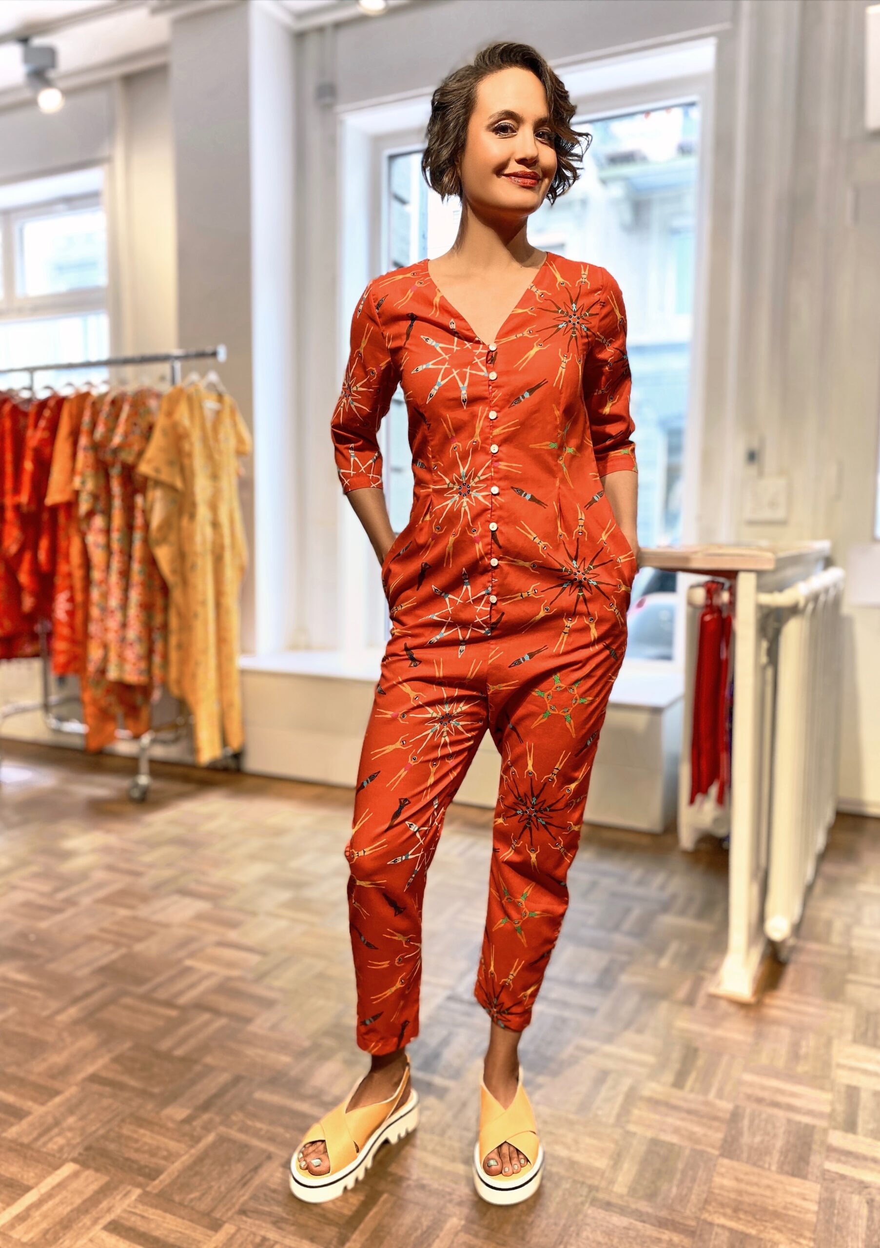 Water Ballet-Overall with buttons