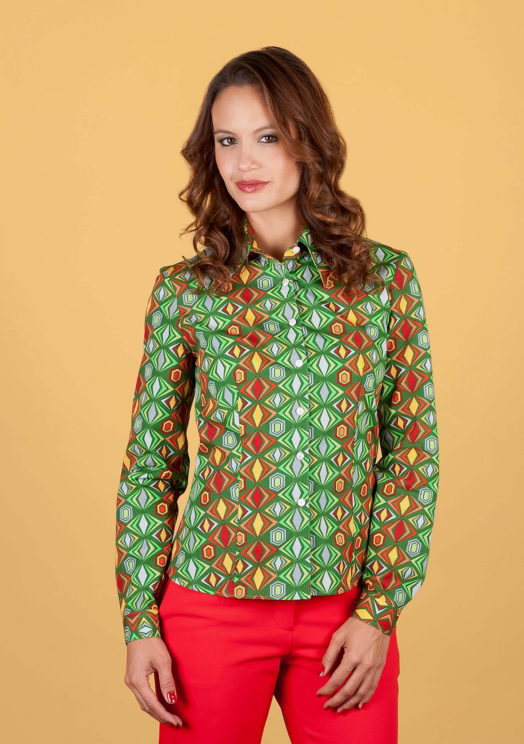 Blouse -AB1292 col 5 green -red