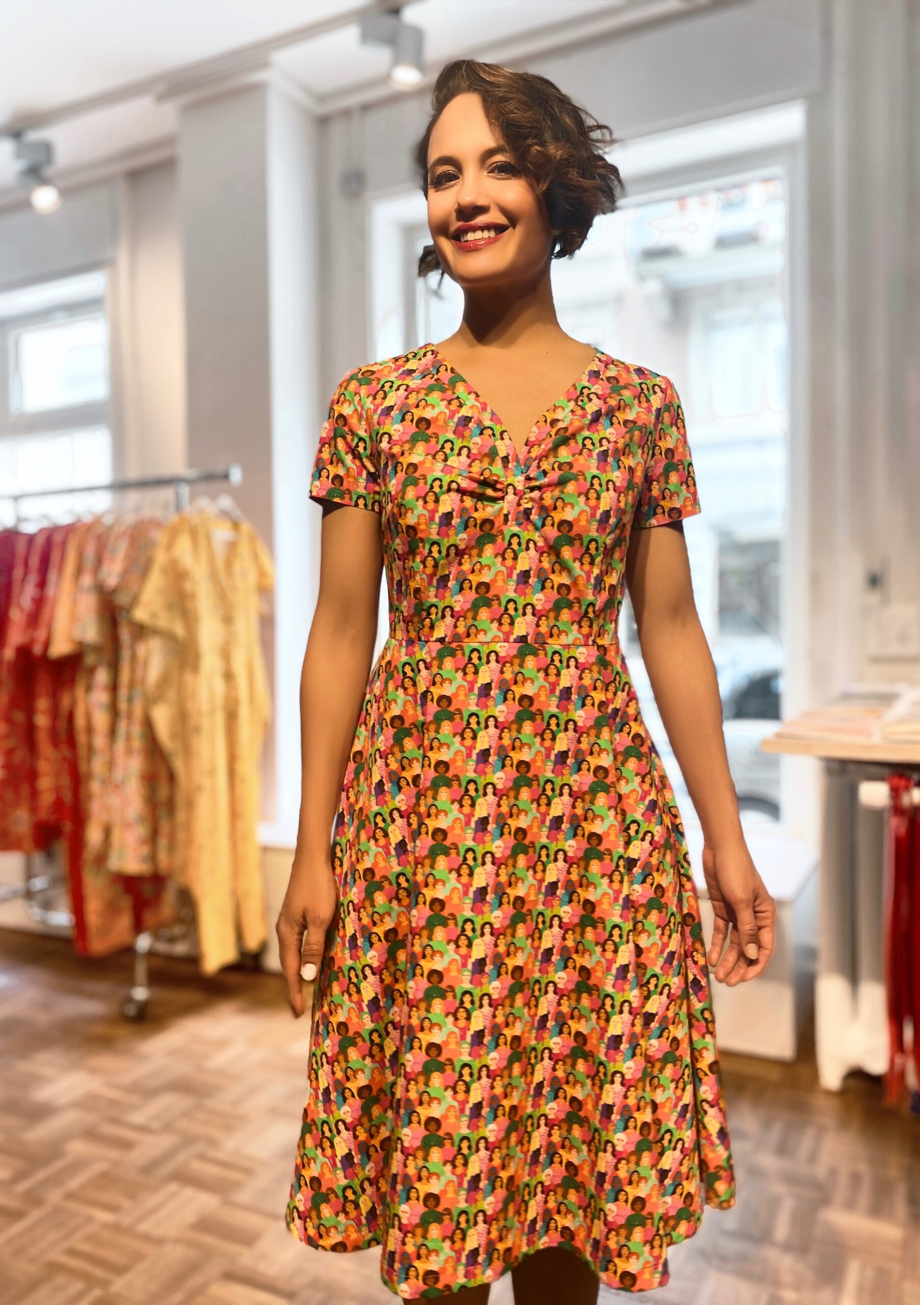 All the women-Dress neckline with pleats