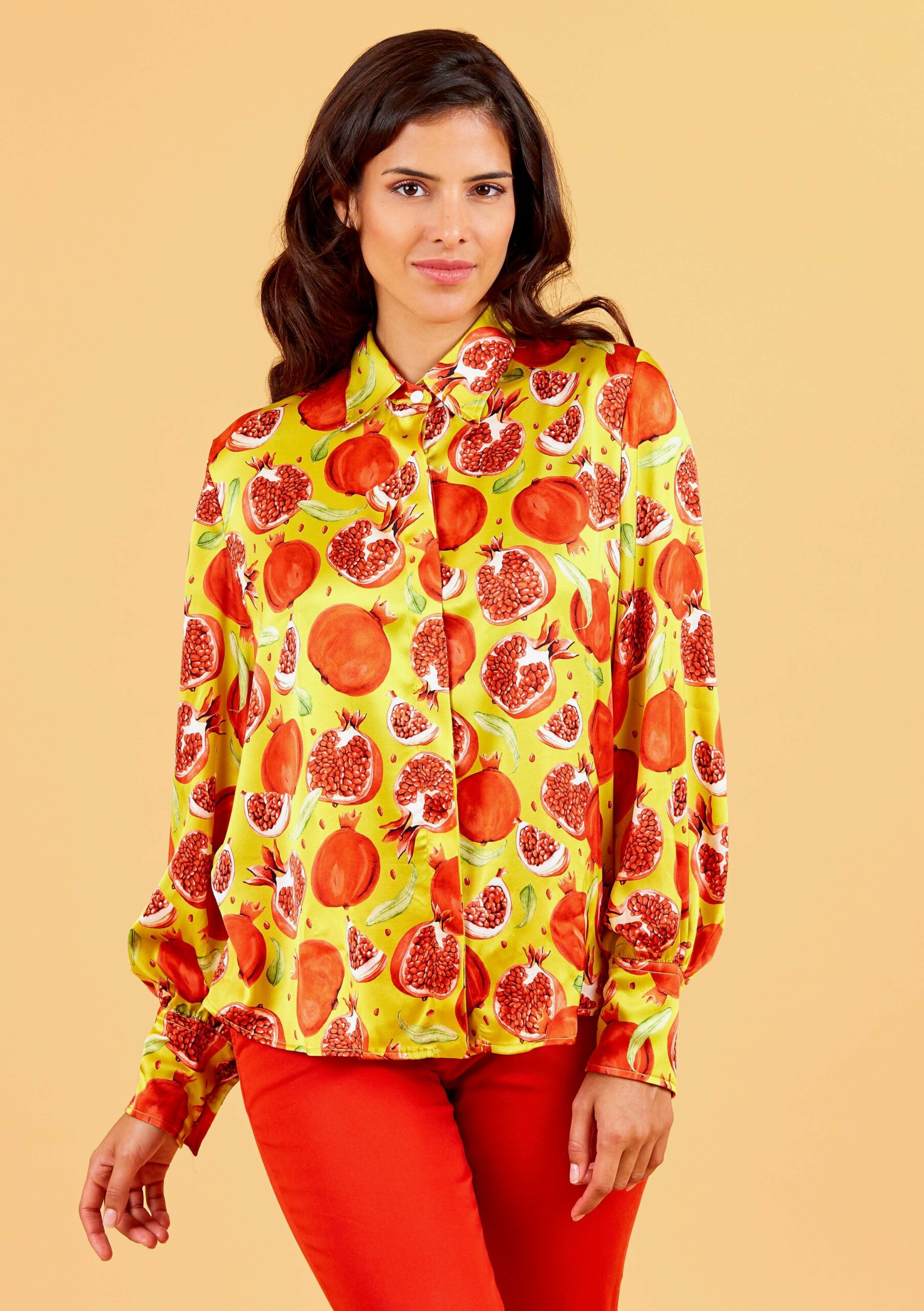 Pomegranate – Silk Blouse victorian Sleeves