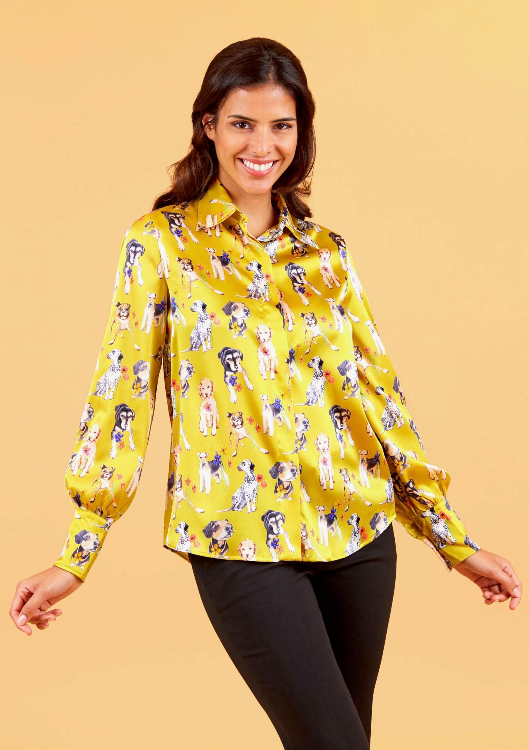 Dogs-Silk Blouse