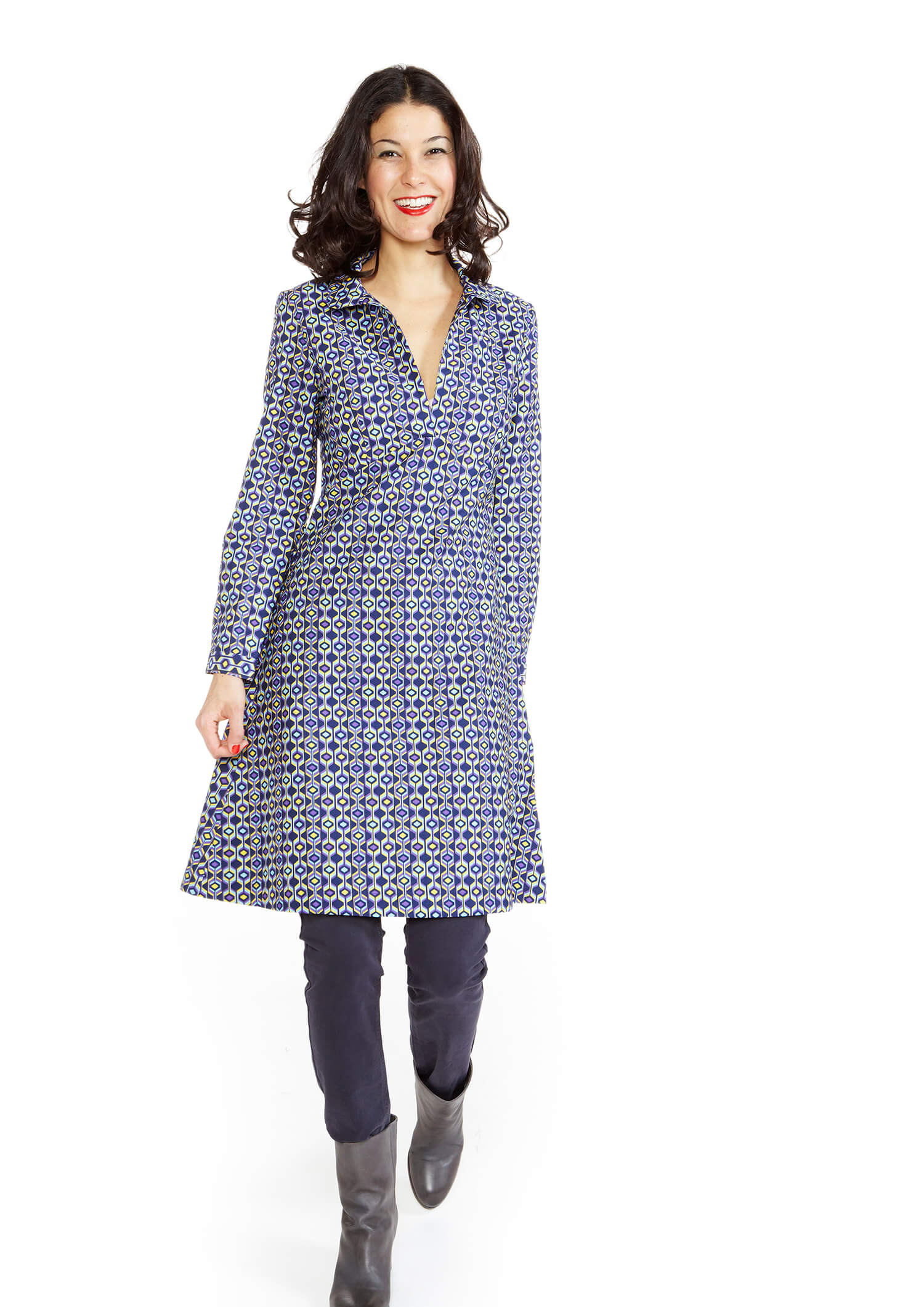 SEVENTIES-ROMBO CHEMISE DRESS