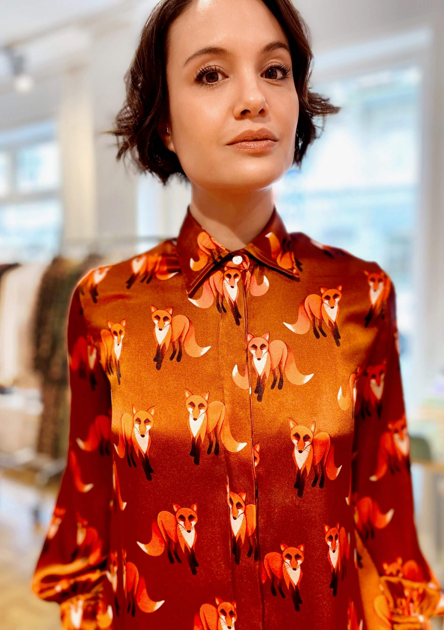 Fox- Silk Blouse