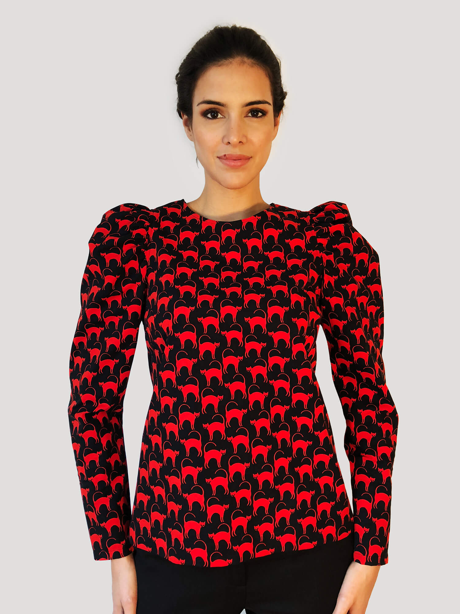 Cats- Blouse puffy sleeves