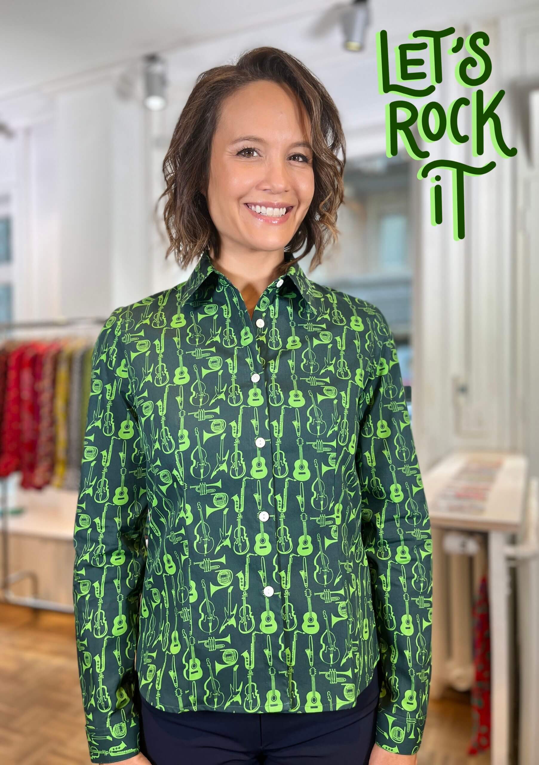 Instruments- Blouse fitted green