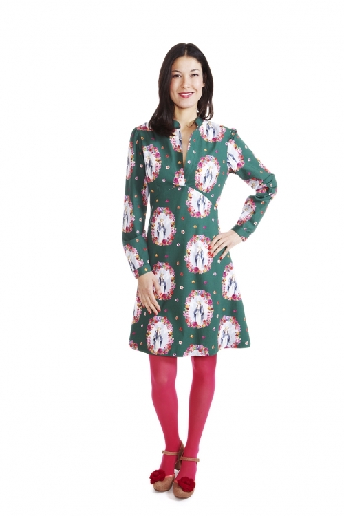 VIRGIN MARIA DRESS with chinese collar