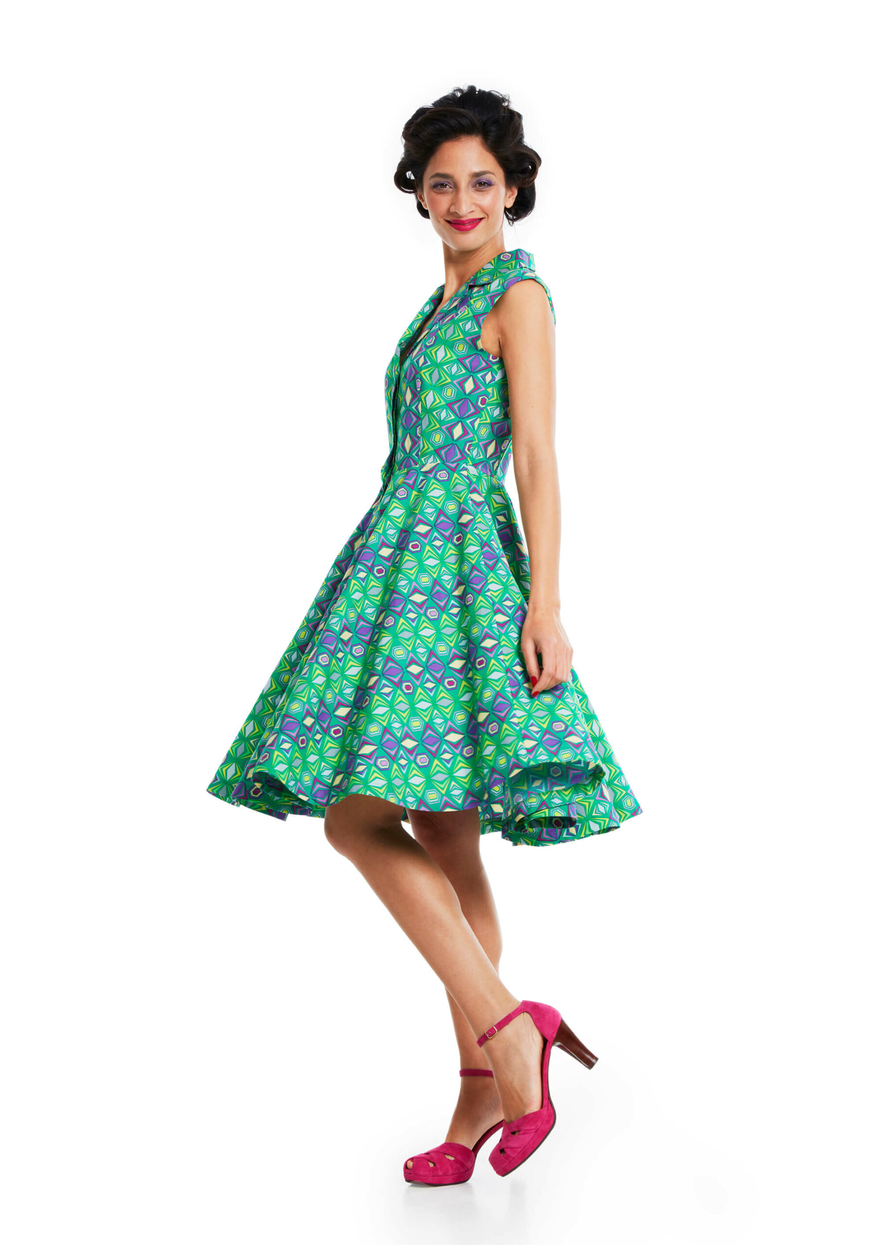 Dress Globo -AB1292 col 11 green-violet