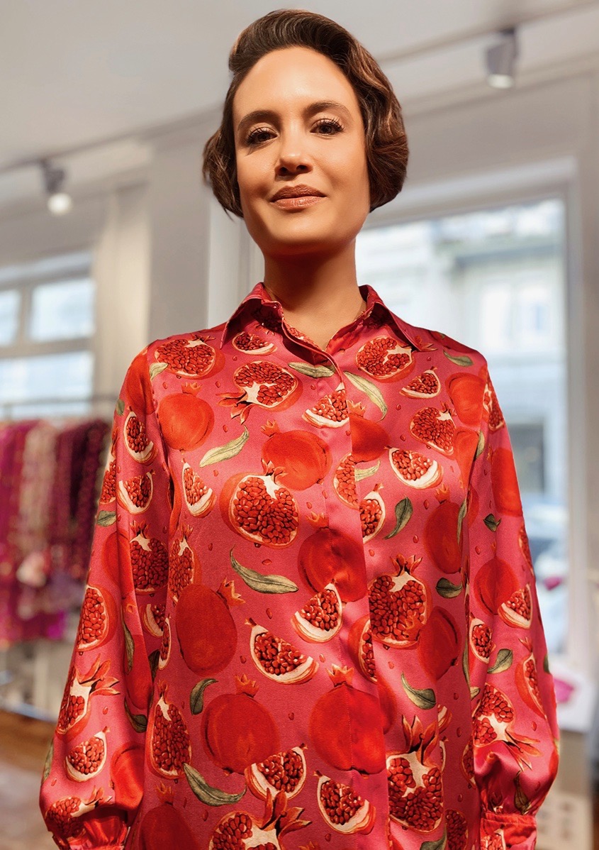 Pomegranate-Silk Blouse