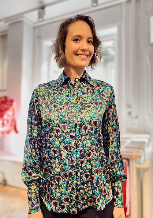Silk Blouse Peacock