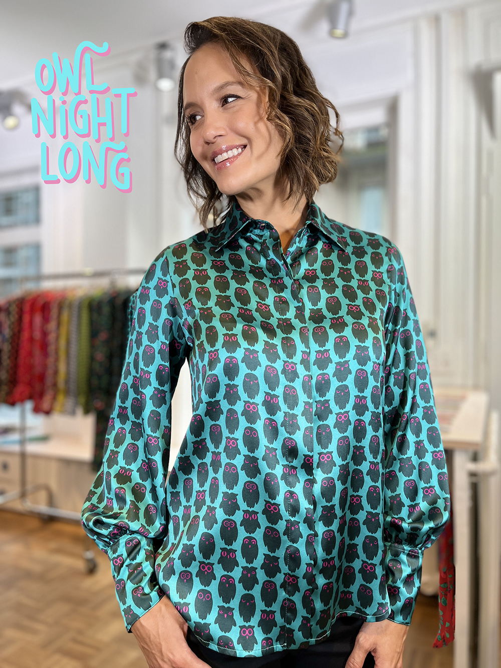 OWLS-BLOUSE SILK