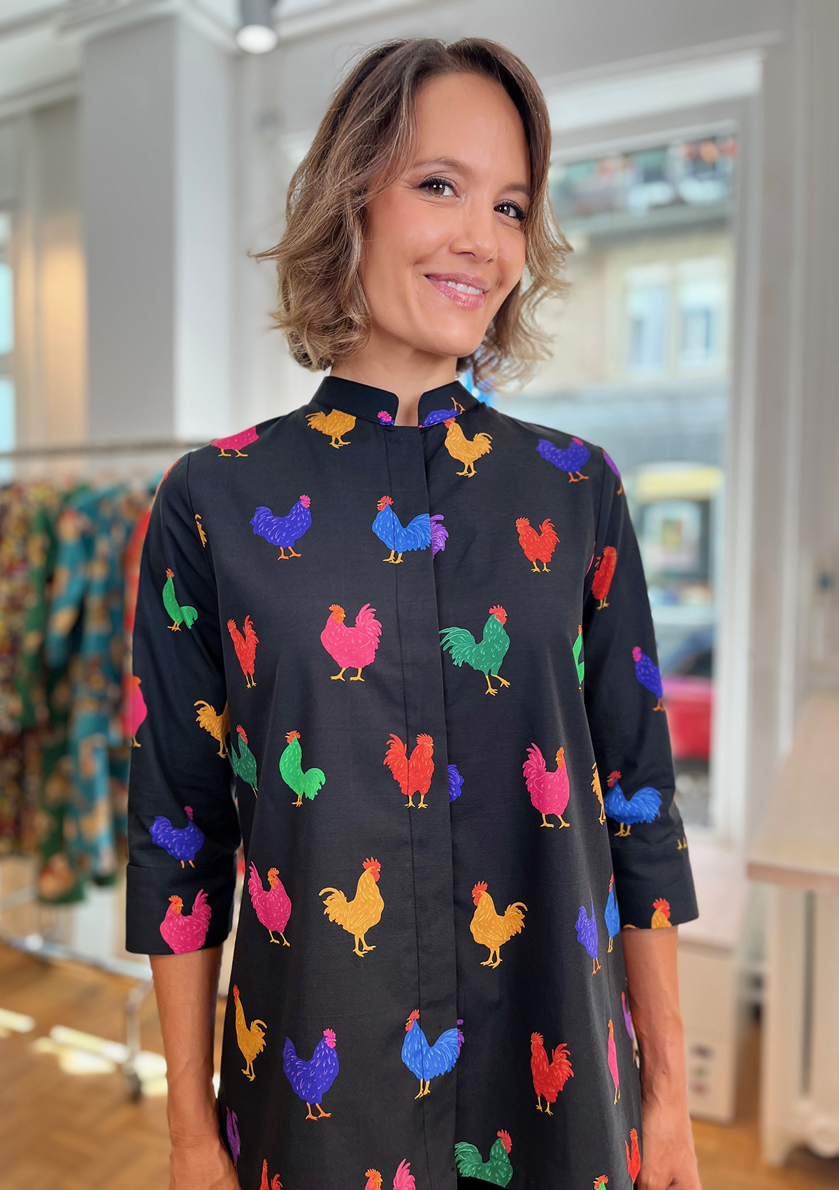 Rooster-Blouse Collar Mao