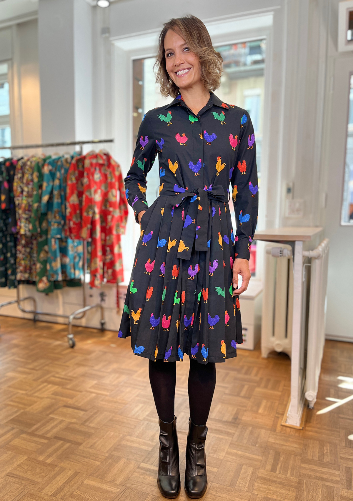 Rooster- Dress with Plissee