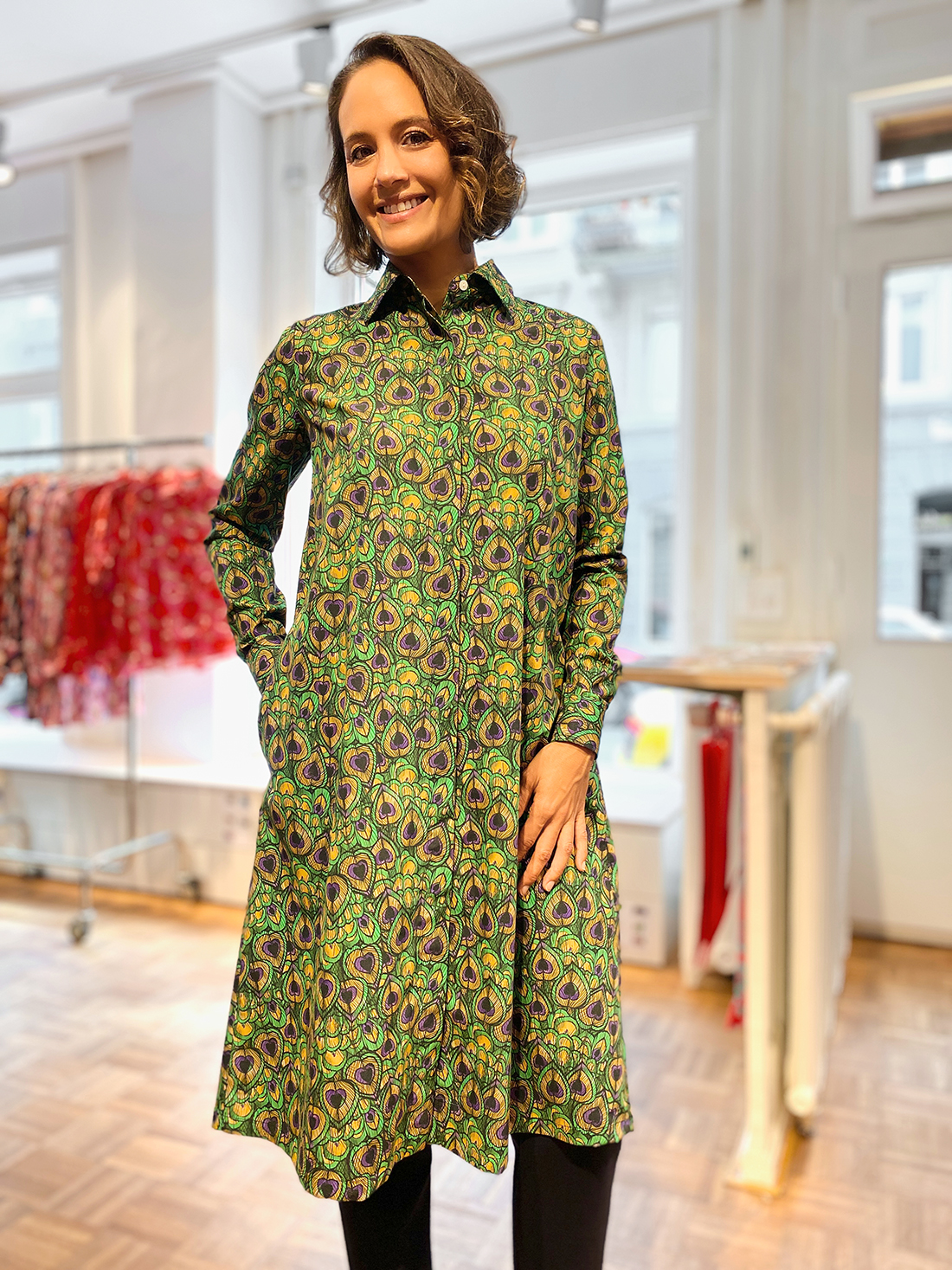 Shirt Long Peacock Green