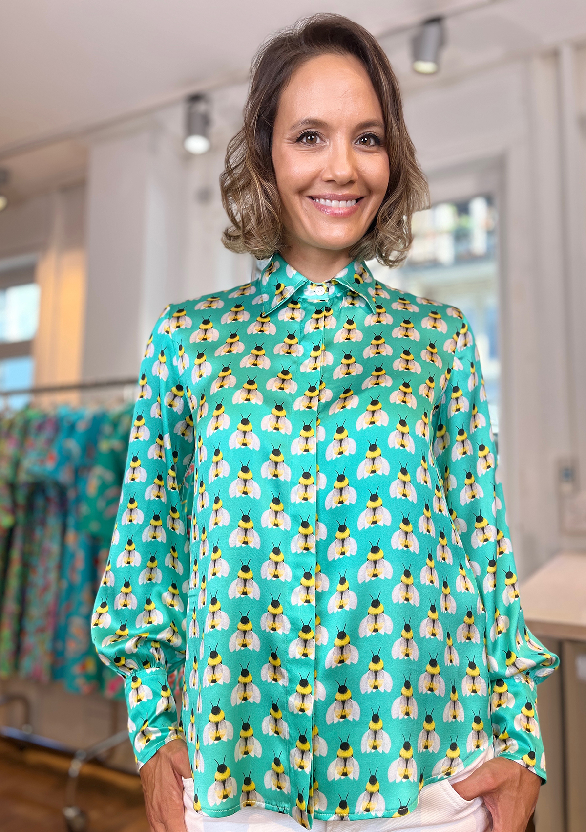 BEES-SILK BLOUSE