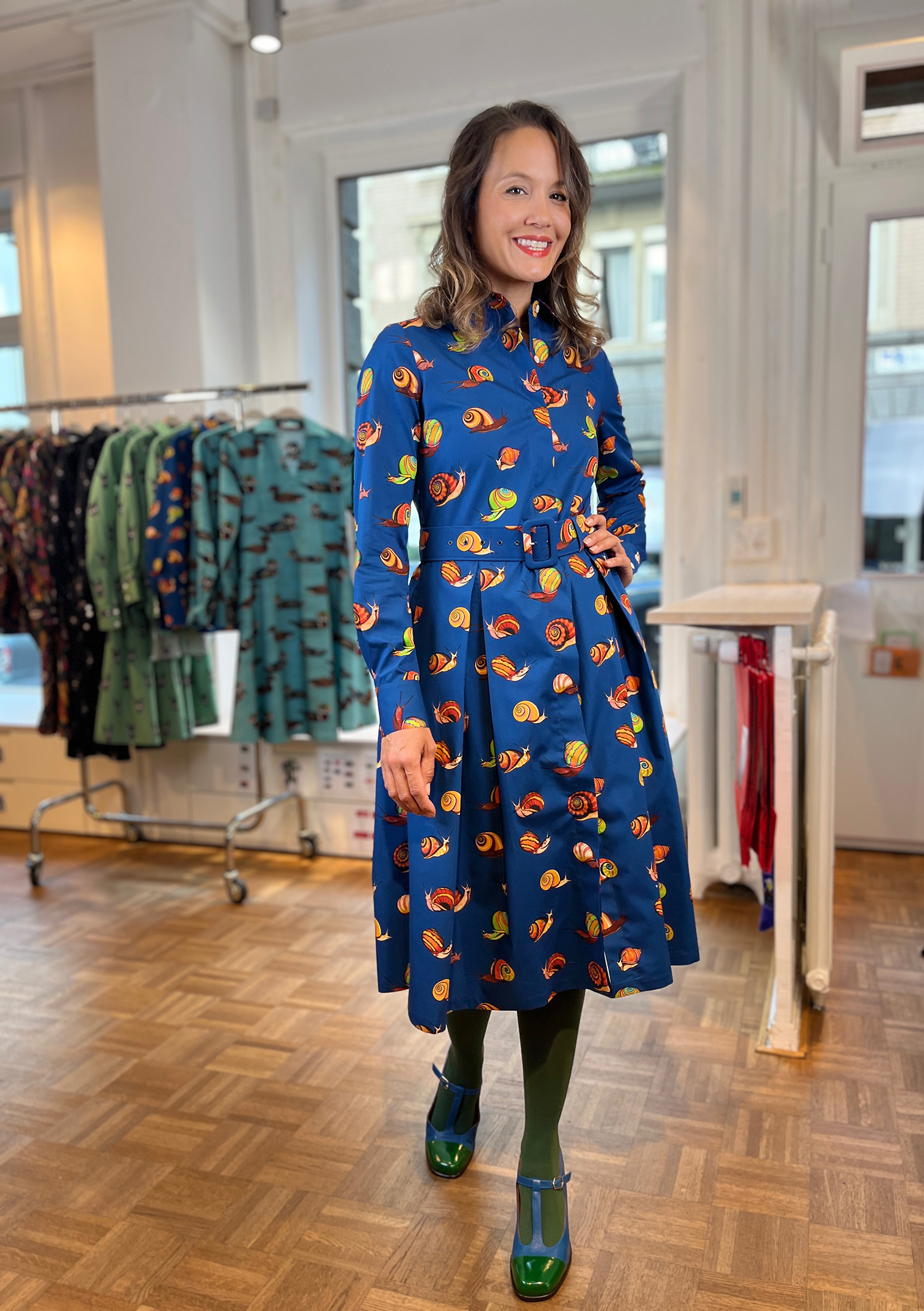 CUBAN SNAILS-DRESS WITH INVERTED PLEAT
