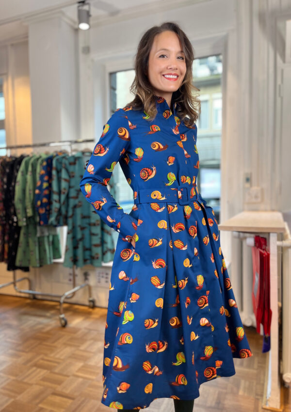 CUBAN SNAILS-DRESS WITH INVERTED PLEAT