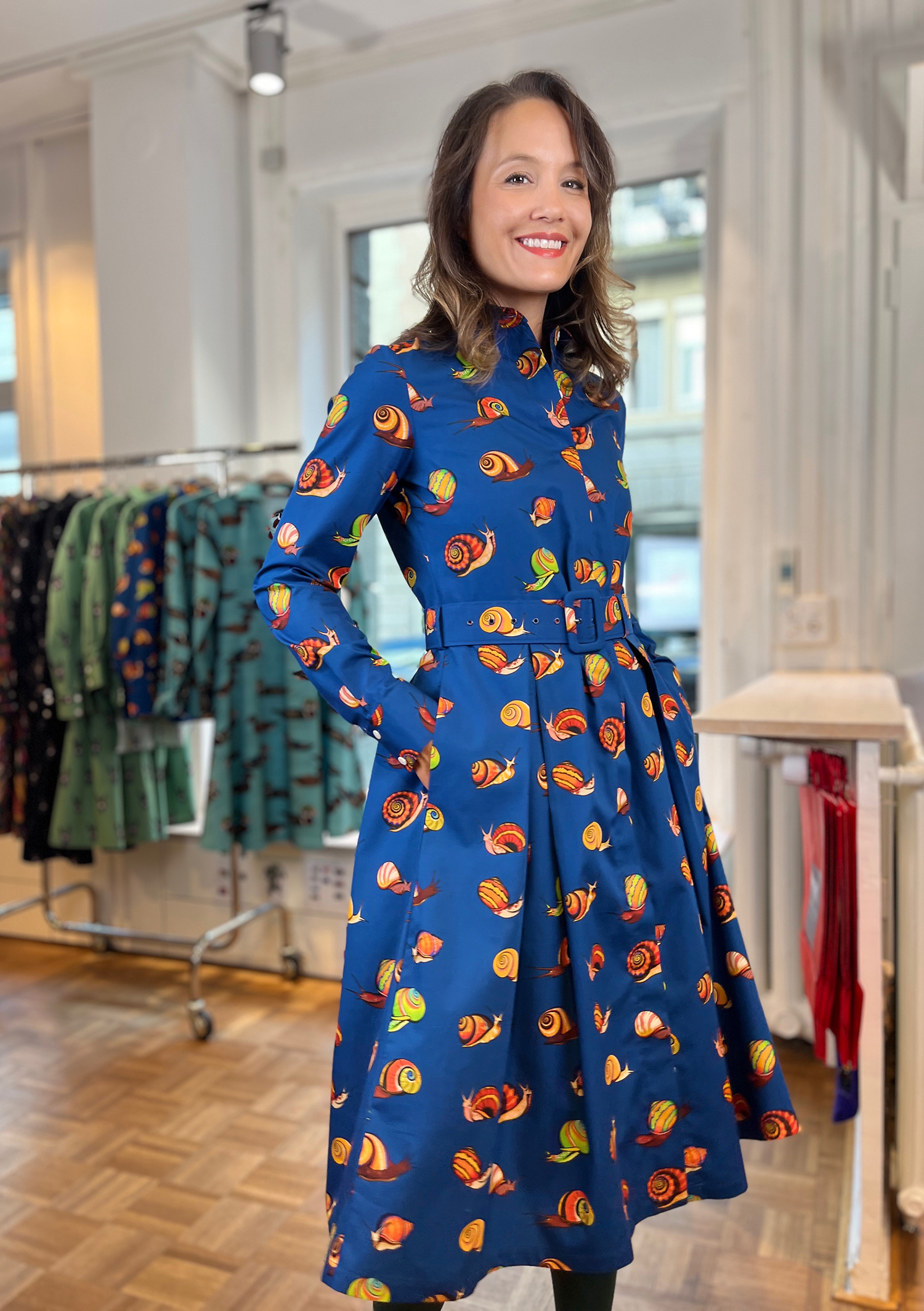 CUBAN SNAILS-DRESS WITH INVERTED PLEAT