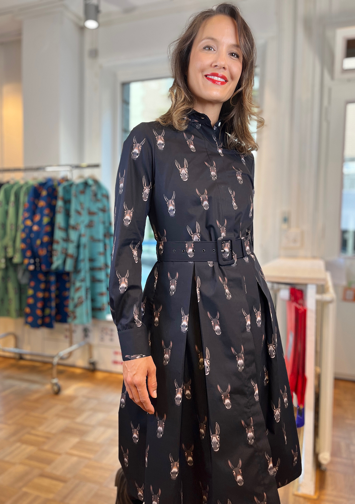 DONKEYS-DRESS WITH INVERTED PLEAT