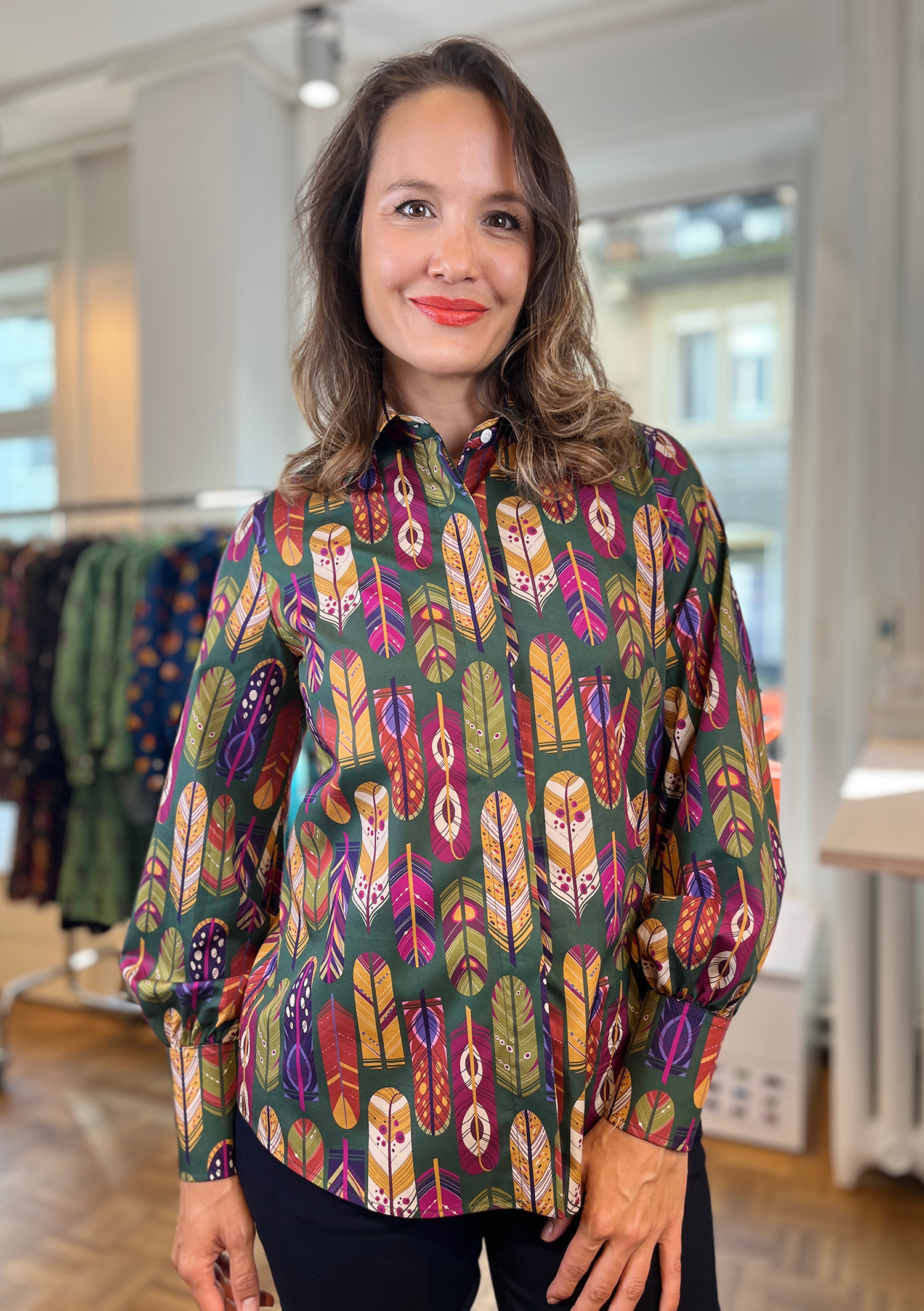 FEATHERS-SHIRT POPLIN