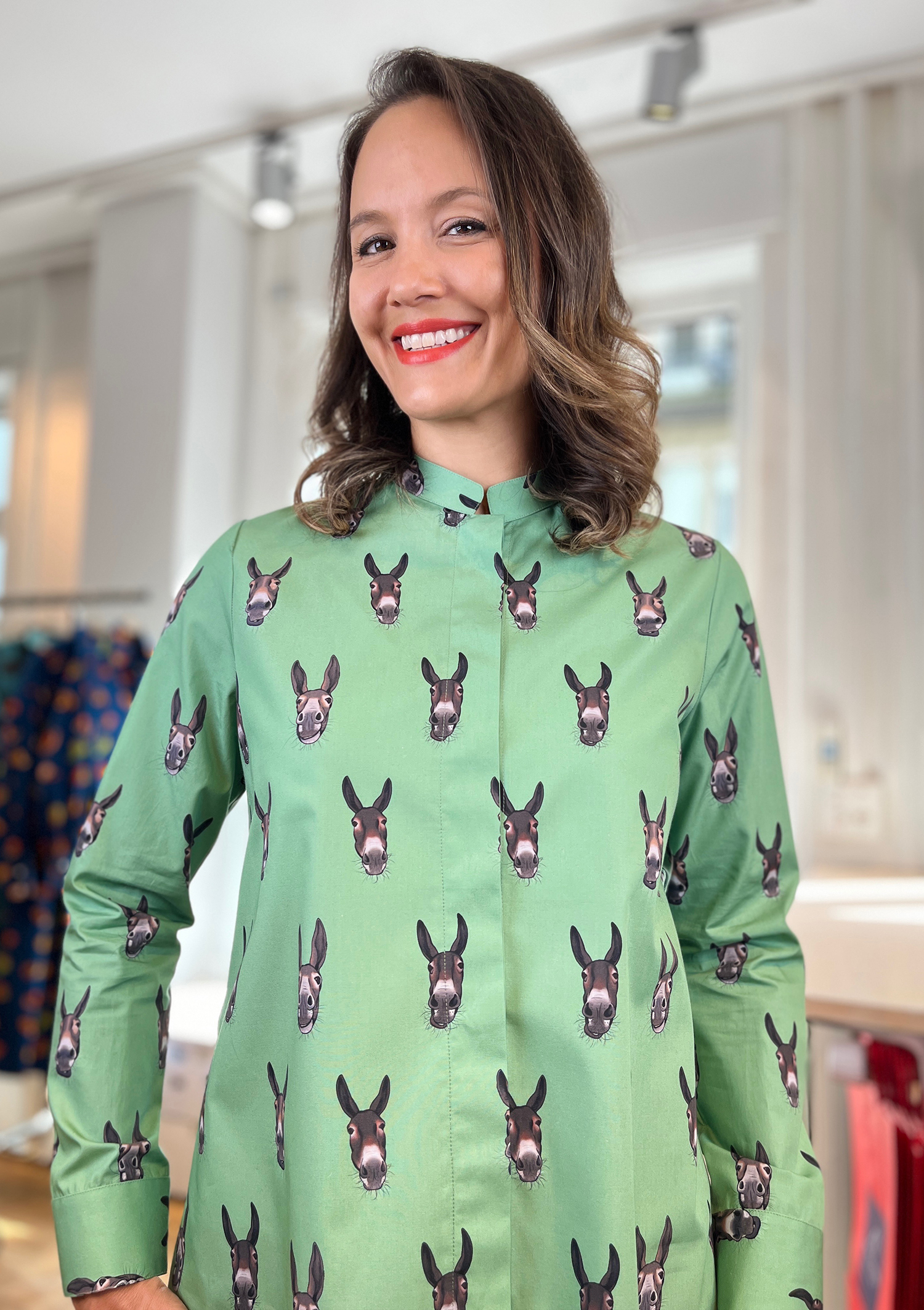 DONKEYS-BLOUSE MAO COLLAR